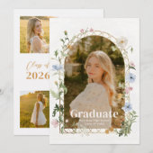 Wildflower Photo Graduation Party Invitation 招待状 (正面/裏面)