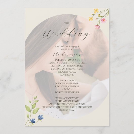 Wildflower Photo Wedding Program プログラム (正面)