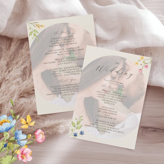 Wildflower Photo Wedding Program プログラム