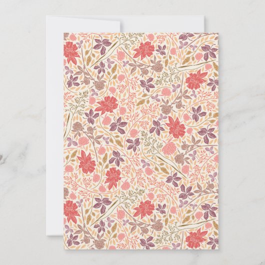 Wildflower Piano White Recital Invitation 招待状 (裏面)