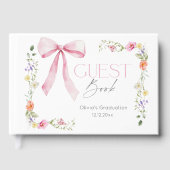 Wildflower Pink Bow Graduation party ゲストブック (正面)