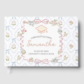 Wildflower Pink Bow Graduation Party  ゲストブック (正面)