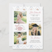 Wildflower Pink Bow Photo Graduation 招待状 (裏面)