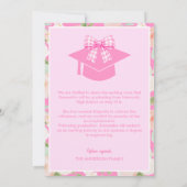 Wildflower Pink Gingham Bow Photo Graduation 案内状 (裏面)