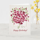 Wildflower Pink Posie | Watercolor Birthday  カード (黄色い花)