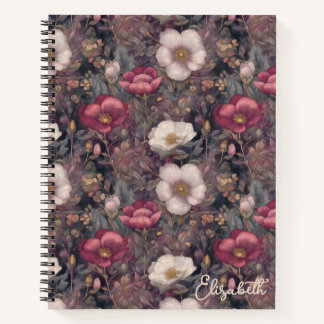Wildflower Pink Rose Garden Personalized  ノートブック