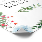 Wildflower Please Sign the Guest Book Sign ポスター (角)