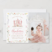 Wildflower Princess Castle 1st Birthday Photo 招待状 (正面)