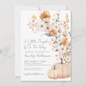 Wildflower Pumpkin Baby Shower 招待状 (正面)