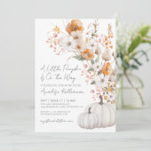 Wildflower Pumpkin Fall Baby Shower 招待状 (スタンド正面)