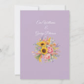 Wildflower Purple Floral Wedding Invite 招待状 (裏面)