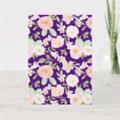 Wildflower Purple Gingham Bow Photo Graduation  カード (裏面)