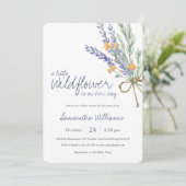 Wildflower Purple Lavender Baby Shower 招待状 (スタンド正面)