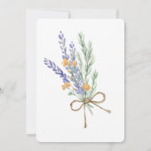 Wildflower Purple Lavender Baby Shower 招待状 (裏面)