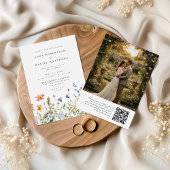 Wildflower QR Code Photo Wedding Invitation 招待状
