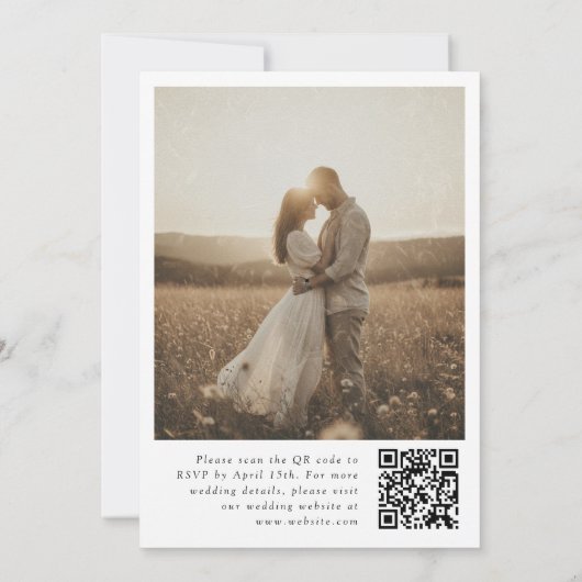 Wildflower QR Code Photo Wedding Invitation 招待状 (裏面)