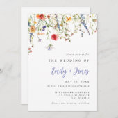 Wildflower QR Code Wedding Invitation 招待状 (正面/裏面)