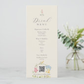 Wildflower QR Wedding Drink Menu Card メニュー (スタンド正面)