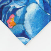 Wildflower red and blue peonies flowers pattern in フリースブランケット (角)