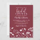 Wildflower Red Bridal Shower 招待状 (正面)