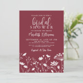 Wildflower Red Bridal Shower 招待状 (スタンド正面)