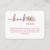 Wildflower Rose Baby Shower Book for Baby Card エンクロージャーカード (正面)
