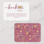 Wildflower Rose Baby Shower Book for Baby Card エンクロージャーカード (正面/裏面)