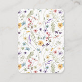 Wildflower Rose Baby Shower Diaper Raffle Card エンクロージャーカード (裏面)