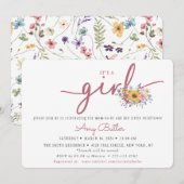 Wildflower & Rose Baby Shower Invitation 招待状 (正面/裏面)