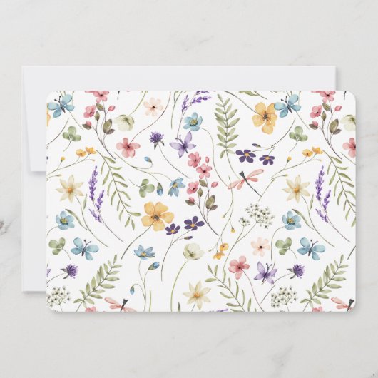 Wildflower & Rose Baby Shower Invitation 招待状 (裏面)