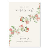 Wildflower Rose Spring Garland Wedding Place Card テーブルナンバー (正面)