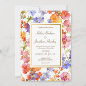 Wildflower Rustic Boho Floral Elegant Wedding 招待状 (正面)