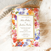 Wildflower Rustic Boho Floral Elegant Wedding 招待状