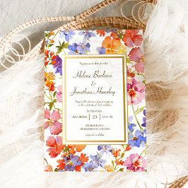 Wildflower Rustic Boho Floral Elegant Wedding 招待状