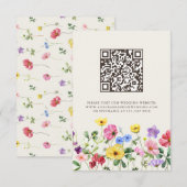 Wildflower Rustic Chic Floral Boho Wedding QRコード エンクロージャーカード (正面/裏面)
