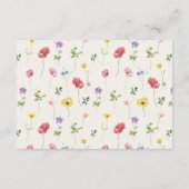 Wildflower Rustic Chic Floral Boho Wedding QRコード エンクロージャーカード (裏面)