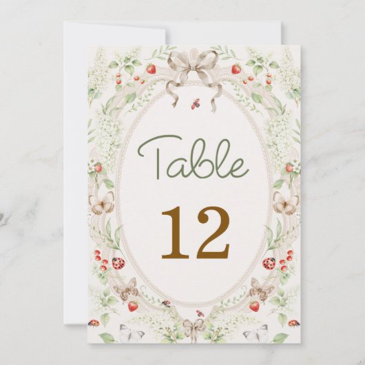 Wildflower Rustic Vintage Table Number (正面)