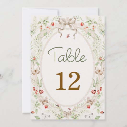 Wildflower Rustic Vintage Table Number (裏面)