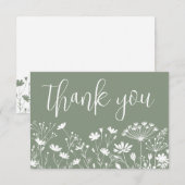 Wildflower Sage Green サンキューカード (正面/裏面)