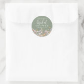Wildflower Sage Green Bridal Shower ラウンドシール (バッグ)