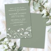 Wildflower Sage Green Wedding 招待状