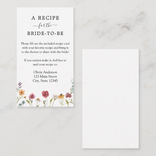 Wildflower Shawerレシピ要求エンクロージャカード エンクロージャーカード (正面/裏面)