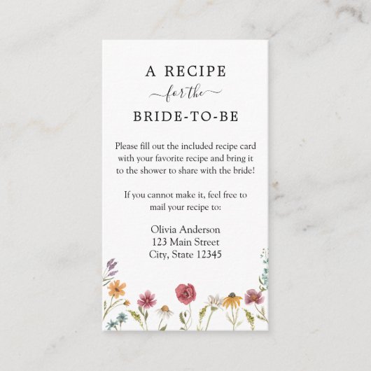 Wildflower Shawerレシピ要求エンクロージャカード エンクロージャーカード (正面)