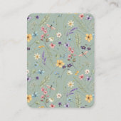 Wildflower Solid Green Baby Shower Diaper Raffle  エンクロージャーカード (裏面)