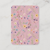 Wildflower Solid Pink Baby Shower Diaper Raffle  エンクロージャーカード (裏面)