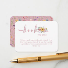 Wildflower Solid Pink Book for Baby Card エンクロージャーカード