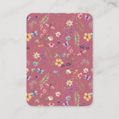 Wildflower Solid Rose Baby Shower Diaper Raffle  エンクロージャーカード (裏面)