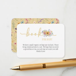 Wildflower Solid Yellow Baby Shower Book for Baby  エンクロージャーカード