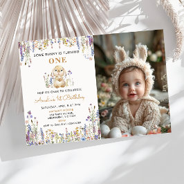 Wildflower Some Bunny Girl誕生日写真 招待状