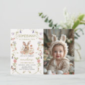 Wildflower Some Bunny Girl誕生日写真 招待状 (スタンド正面)